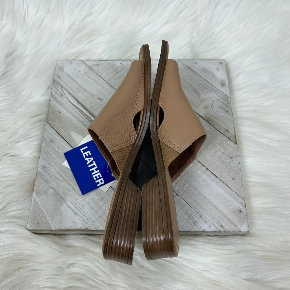NWT Deadstock Vintage Faded Glory Leather Slide Sandals Size 6